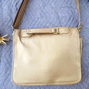 Messenger bag brown with gold accents